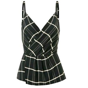 NWT CAbi Check Crossover Cami Top